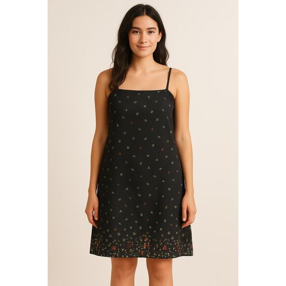 Brooks Brothers Dresses & Skirts - Brooks Brothers 346 Cotton Black Floral Square Neck Mini Sheath Dress Size 12